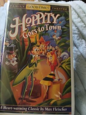 Hoppity Goes to Town VHS Tape - Colorful Animated Cover